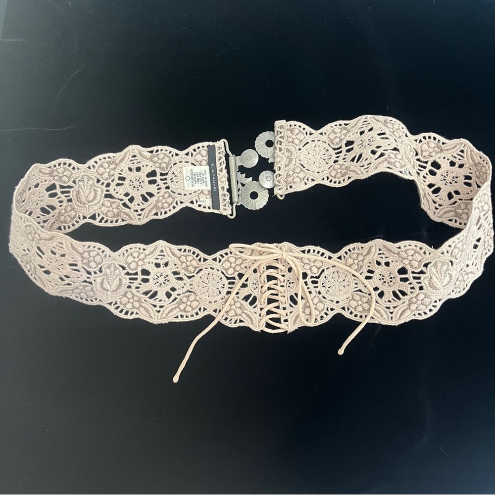 Elie Tahari 100% Silk Embroidered Lace Bridal Belt - Rare & Romantic